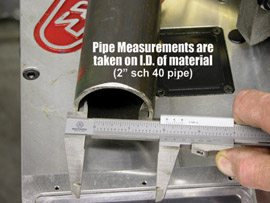 A person measuring a tube's thickness